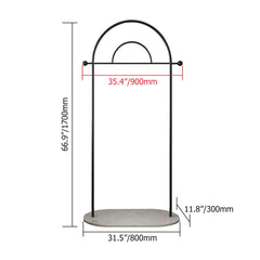 Modern Freestanding Double Arch Coat Rack with Faux Marble Base Dimensions