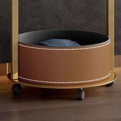 Modern Freestanding Garment Rack with Saddle Leather Trays