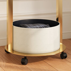 Modern Freestanding Garment Rack with Saddle Leather Trays