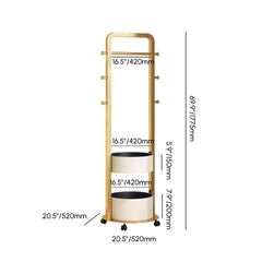 Modern Freestanding Garment Rack with Saddle Leather Trays Dimensions