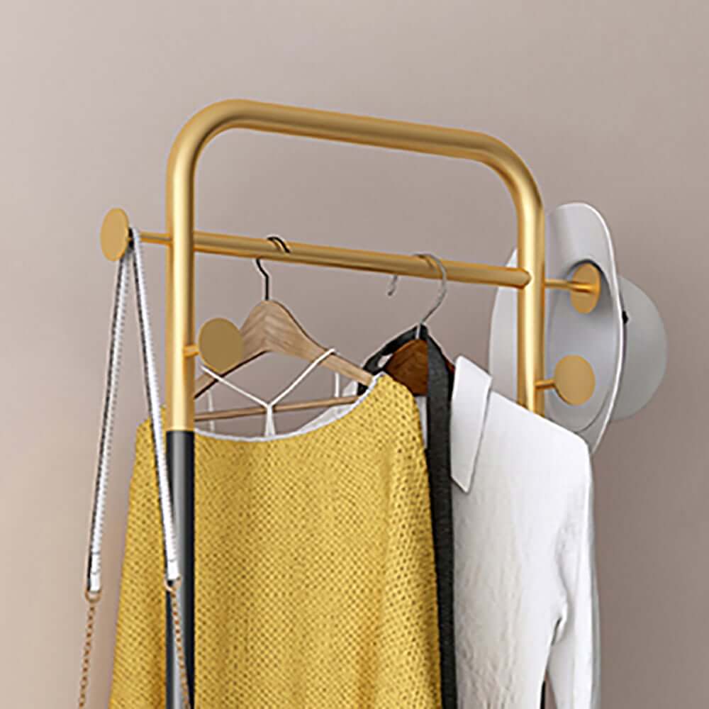 Modern Freestanding Garment Rack with Shelf and Marble Base
