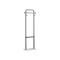 Modern Freestanding Garment Rack with Shelf and Marble Base
