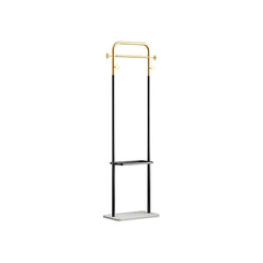 Modern Freestanding Garment Rack with Shelf and Marble Base