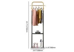 Modern Freestanding Garment Rack with Shelf and Marble Base Dimensions