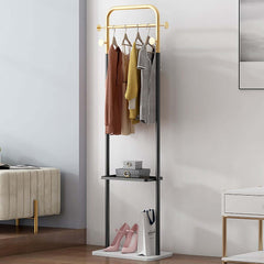 Modern Freestanding Garment Rack with Shelf and Marble Base Main Product Image