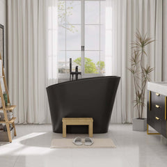 Modern Freestanding Single Slipper Bathtub with Integrated Seat