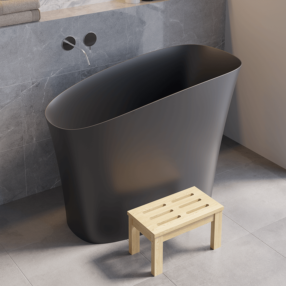 Modern Freestanding Single Slipper Bathtub with Integrated Seat