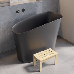 Modern Freestanding Single Slipper Bathtub with Integrated Seat