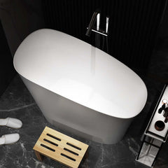 Modern Freestanding Single Slipper Bathtub with Integrated Seat
