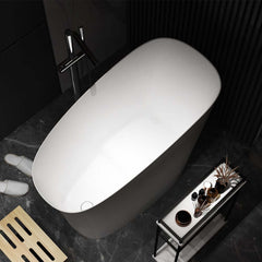 Modern Freestanding Single Slipper Bathtub with Integrated Seat