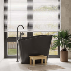 Modern Freestanding Single Slipper Bathtub with Integrated Seat