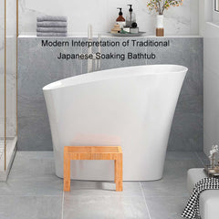 Modern Freestanding Single Slipper Bathtub with Integrated Seat