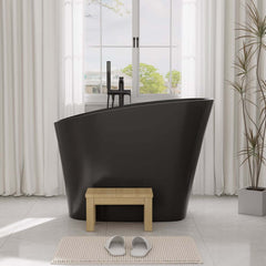 Modern Freestanding Single Slipper Bathtub with Integrated Seat