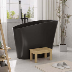 Modern Freestanding Single Slipper Bathtub with Integrated Seat
