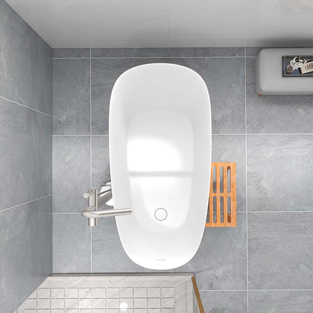 Modern Freestanding Single Slipper Bathtub with Integrated Seat