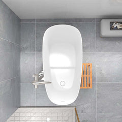 Modern Freestanding Single Slipper Bathtub with Integrated Seat