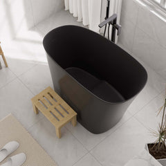 Modern Freestanding Single Slipper Bathtub with Integrated Seat