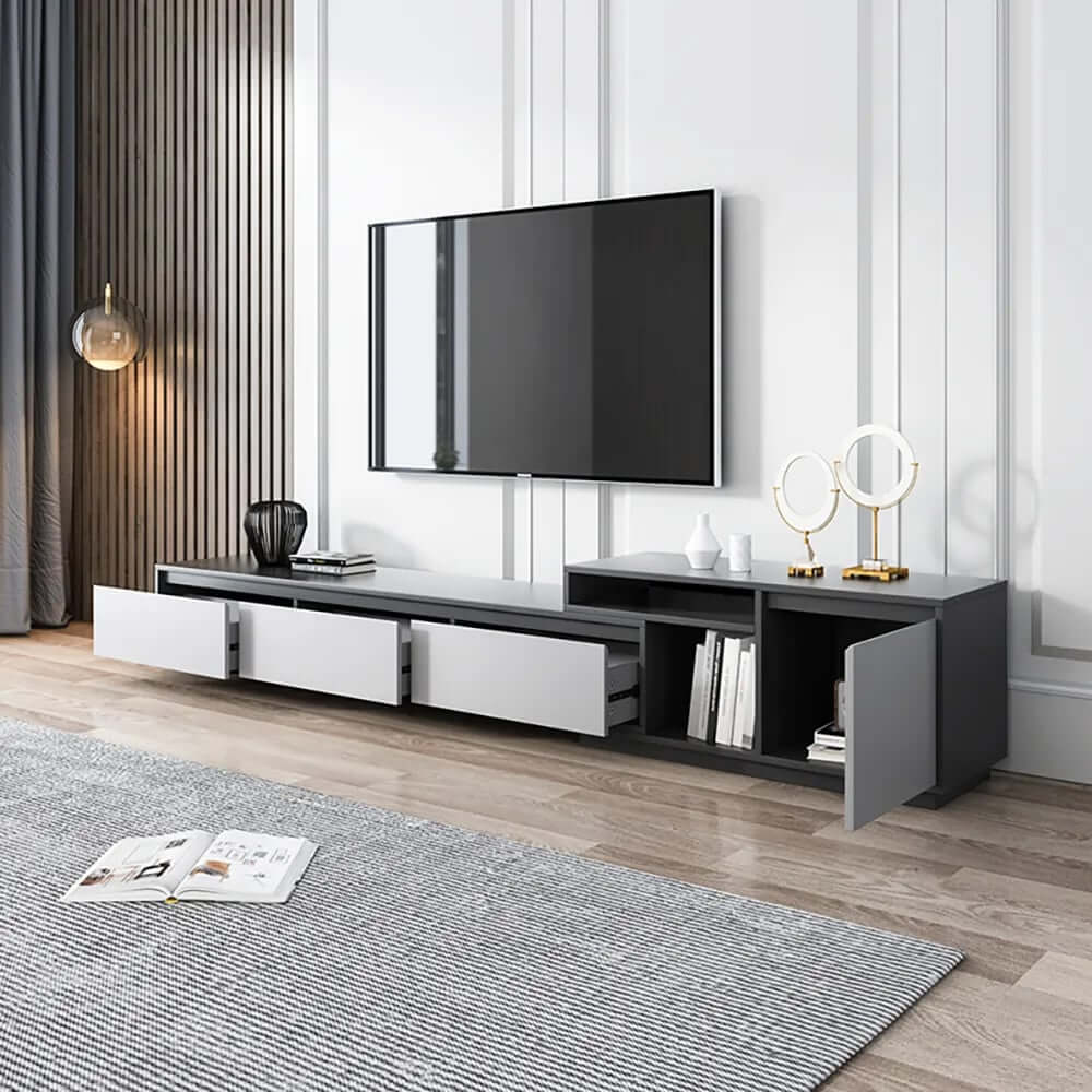 Modern Freestanding TV Stand For 80"+ TVs, Engineered Wood