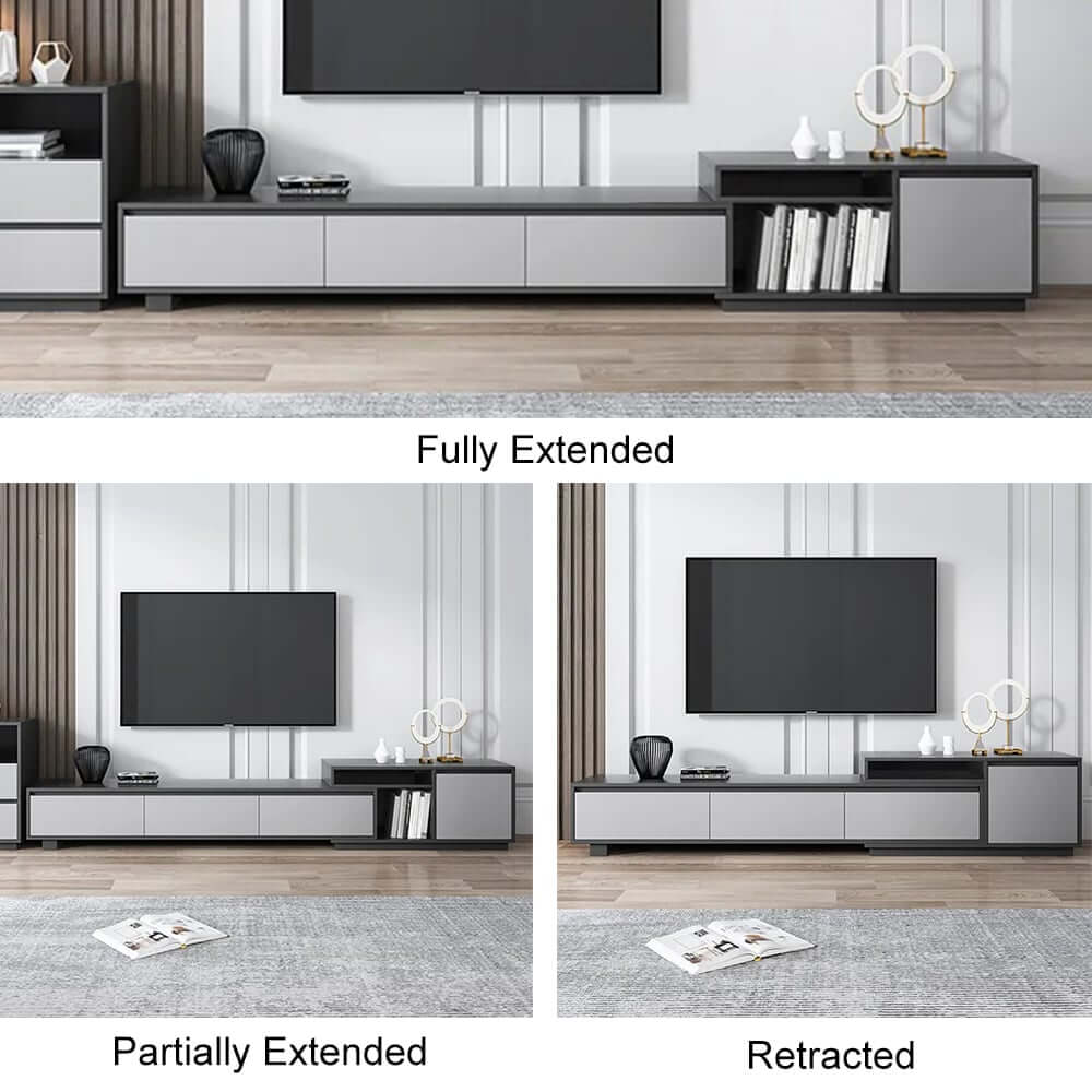 Modern Freestanding TV Stand For 80"+ TVs, Engineered Wood