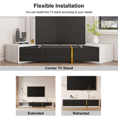 Modern Freestanding TV Stand With Drawers - Stainless Steel
