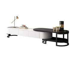 Modern Freestanding TV Stand With Drawers - White & Black