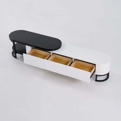 Modern Freestanding TV Stand With Drawers - White & Black