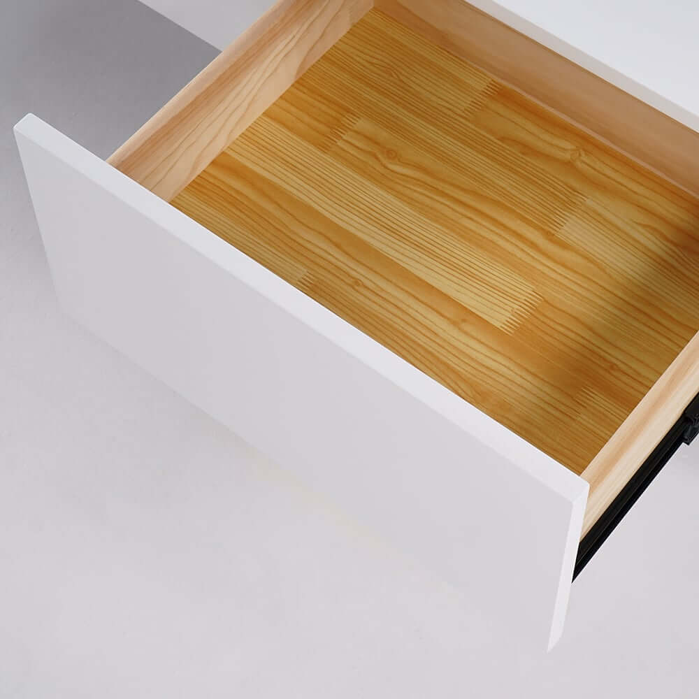 Modern Freestanding TV Stand With Drawers - White & Black