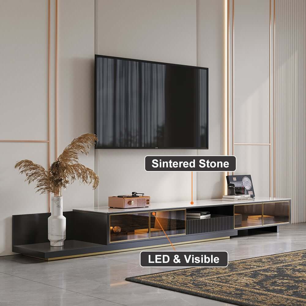 Modern Freestanding TV Stand With LED Lighting