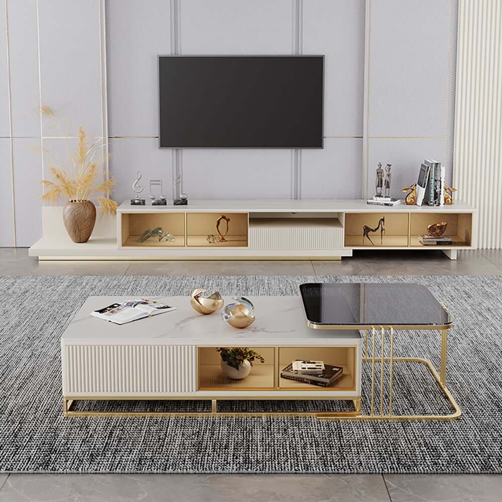 Modern Freestanding TV Stand With LED Lighting
