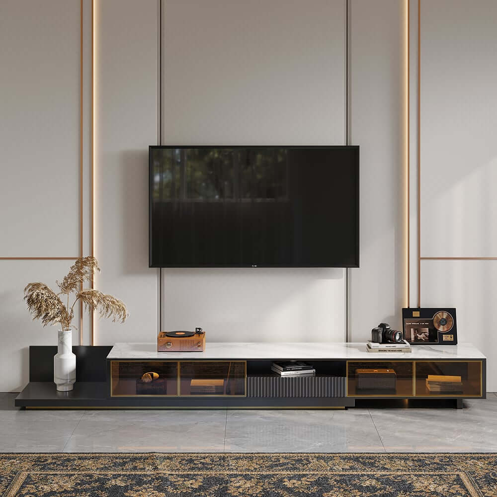 Modern Freestanding TV Stand With LED Lighting