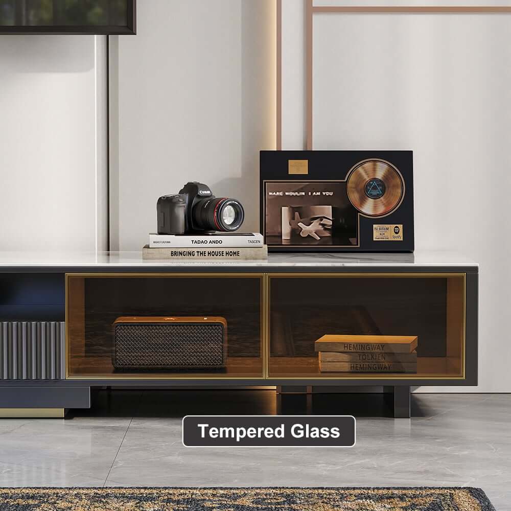 Modern Freestanding TV Stand With LED Lighting