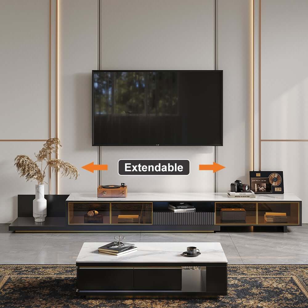 Modern Freestanding TV Stand With LED Lighting
