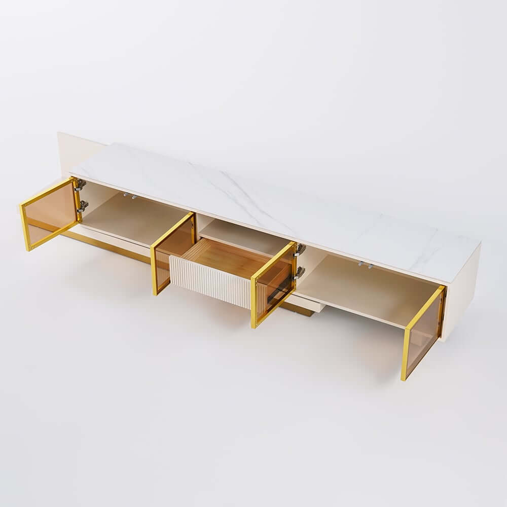 Modern Freestanding TV Stand With LED Lighting