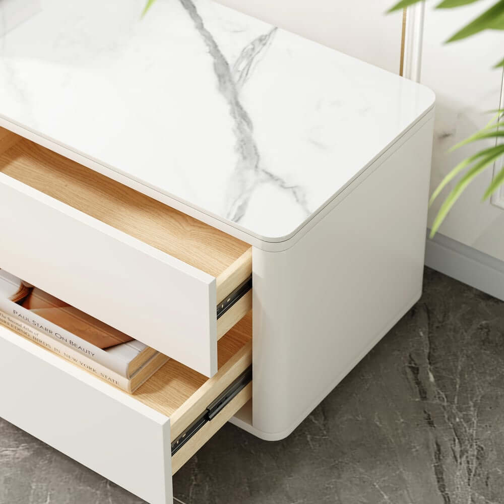 Modern Freestanding TV Stand With Sintered Stone Top