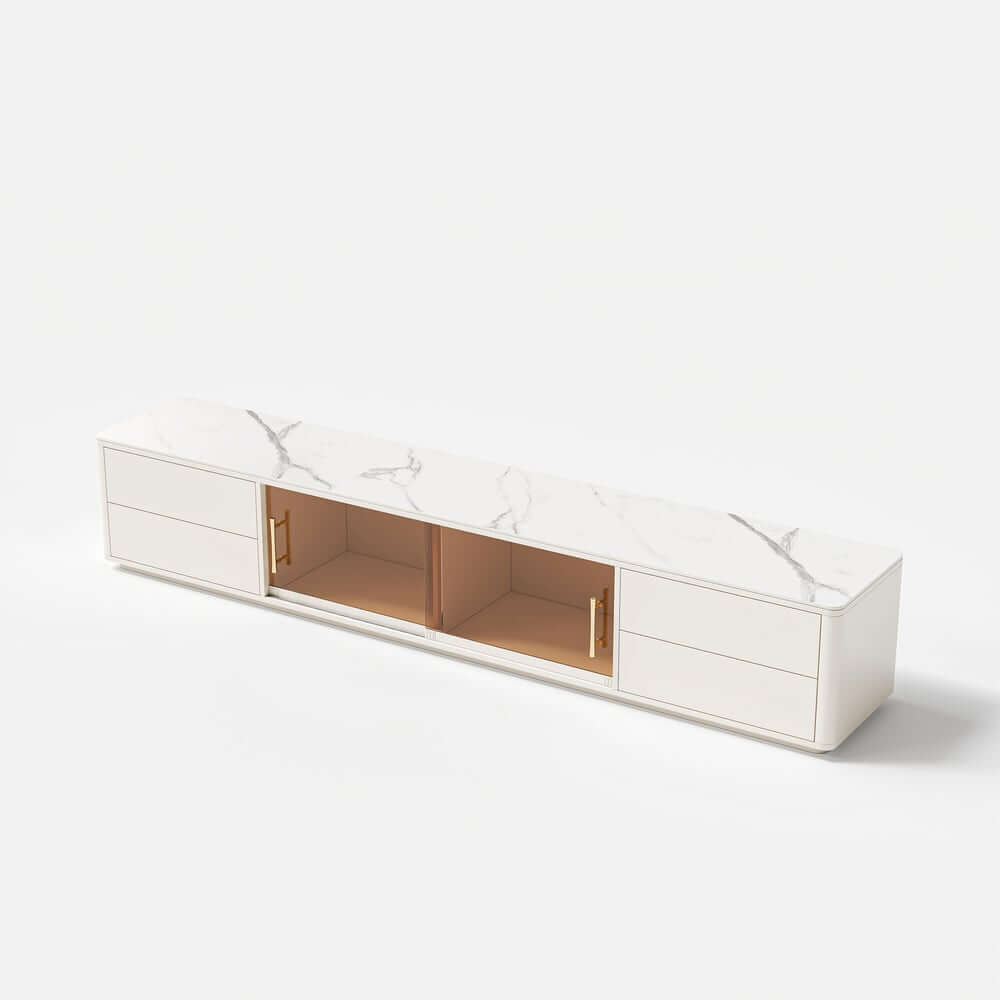 Modern Freestanding TV Stand With Sintered Stone Top