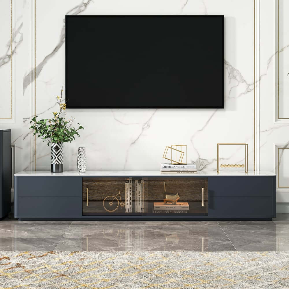 Modern Freestanding TV Stand With Sintered Stone Top