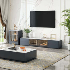 Modern Freestanding TV Stand With Sintered Stone Top