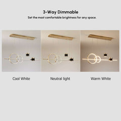 Modern Geometric 4-Light Pendant Ceiling Fixture in Gold and Black