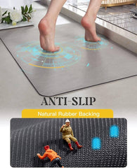 Modern Geometric Bath Rug with Abstract Multi-Color Design