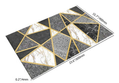 Modern Geometric Bath Rug with Abstract Multi-Color Design Dimensions