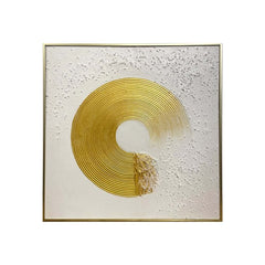 Modern Geometric Canvas Wall Art in White and Gold