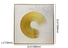 Modern Geometric Canvas Wall Art in White and Gold Dimensions