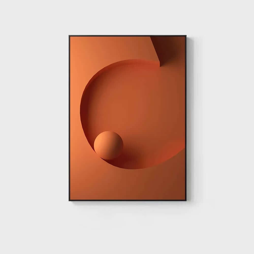 Modern Geometric Canvas Wall Art Set with Frame – Blue & Orange