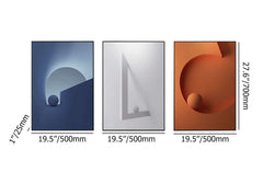 Modern Geometric Canvas Wall Art Set with Frame – Blue & Orange Dimensions