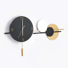 Modern Geometric Metal Wall Clock with Silent Quartz Movement