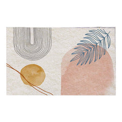 Modern Geometric Polyester Bath Rug Set with Abstract Multi-Color Design