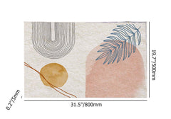 Modern Geometric Polyester Bath Rug Set with Abstract Multi-Color Design Dimensions