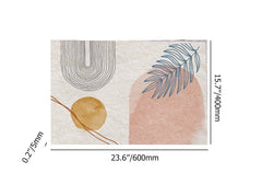 Modern Geometric Polyester Bath Rug Set with Abstract Multi-Color Design Dimensions