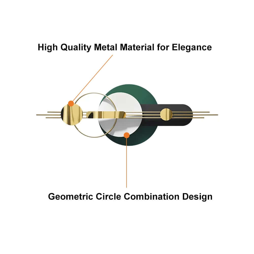 Modern Geometric Wall Art with Faux Leather and Metal Accents