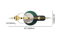 Modern Geometric Wall Art with Faux Leather and Metal Accents Dimensions